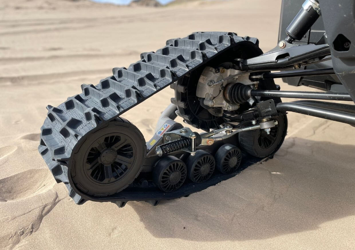 Cub Cadet with UTV Tracks on sandy trails